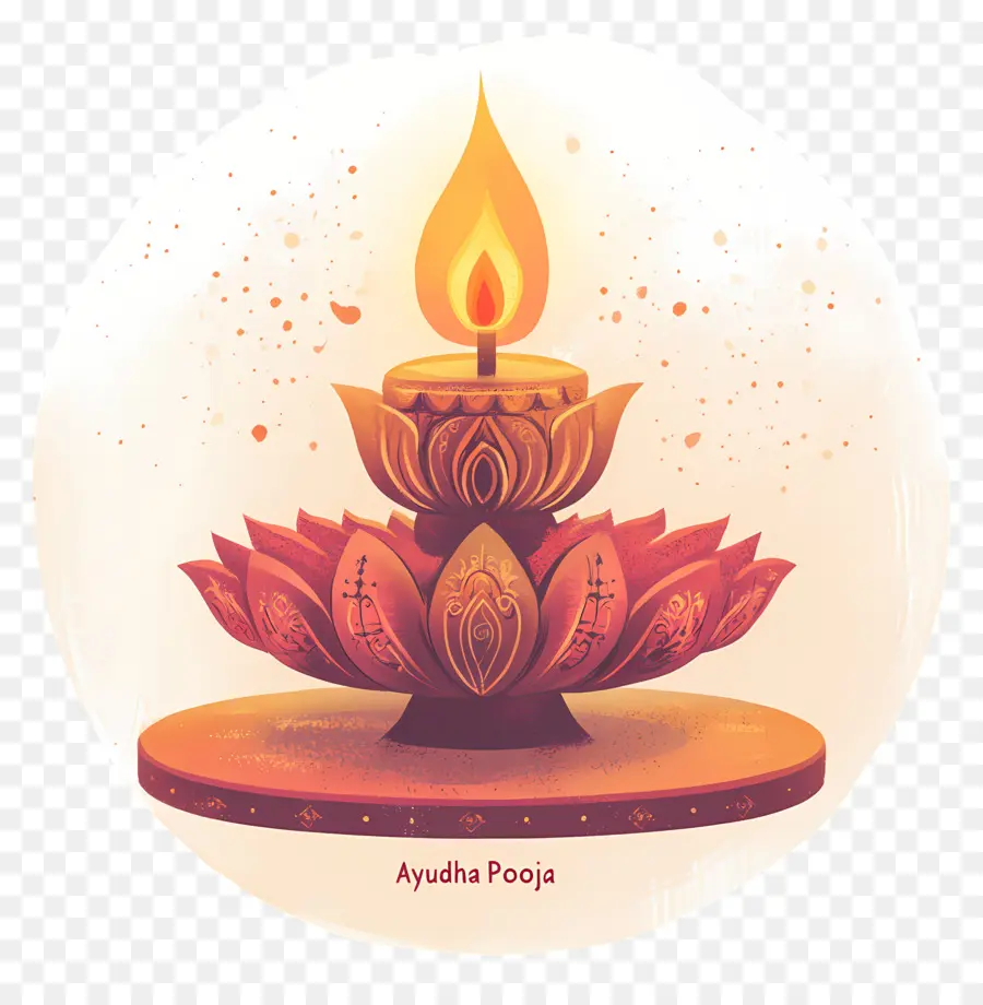 Ayudha Pooja，Lampe Sur Lotus PNG