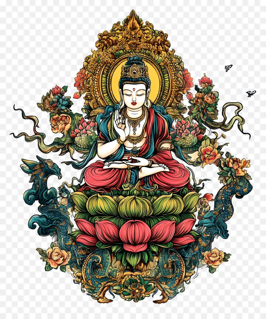 Lhabab Duchen，Illustration De Bouddha PNG