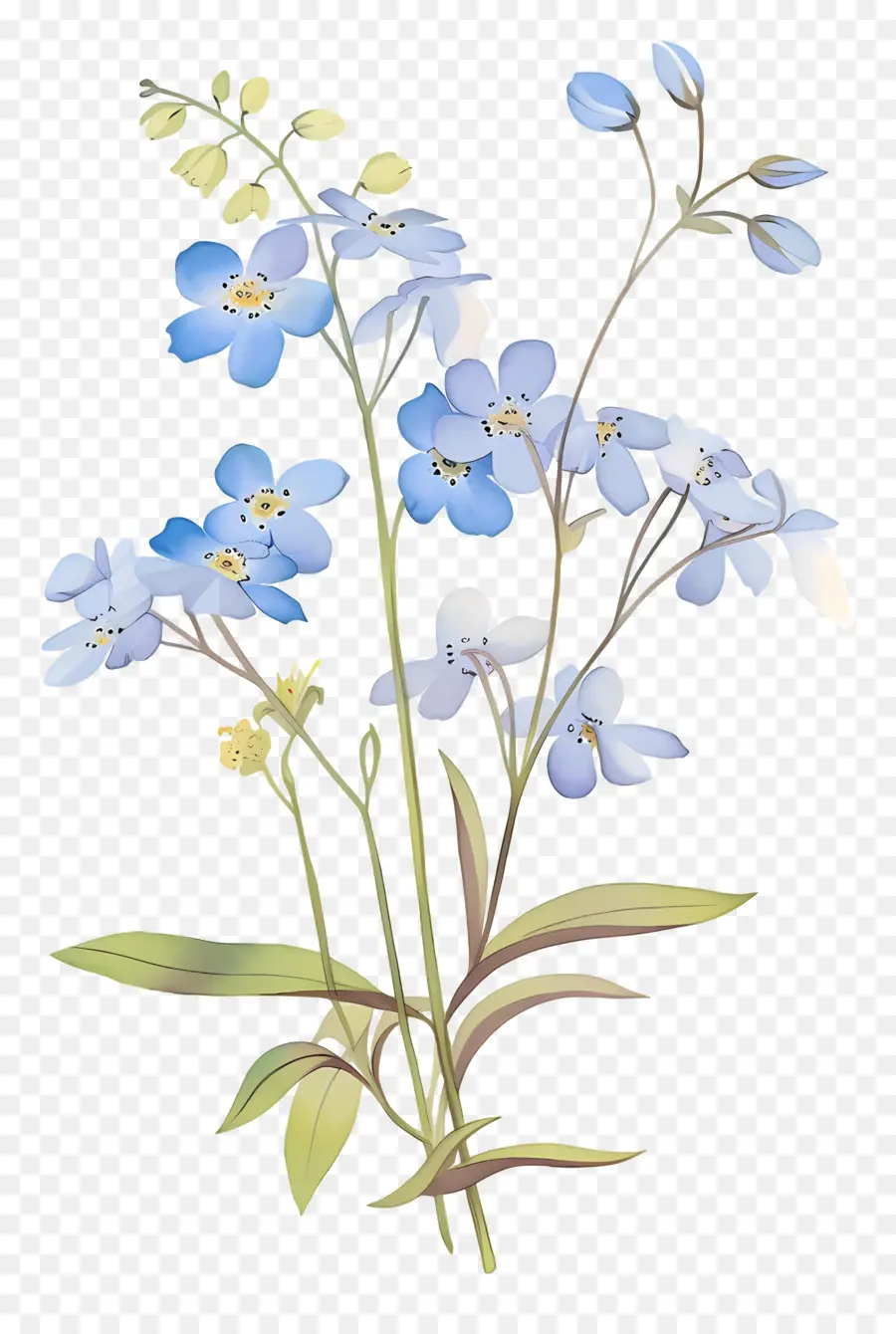 Ne M'oublie Pas Fleur，Fleurs Bleues PNG