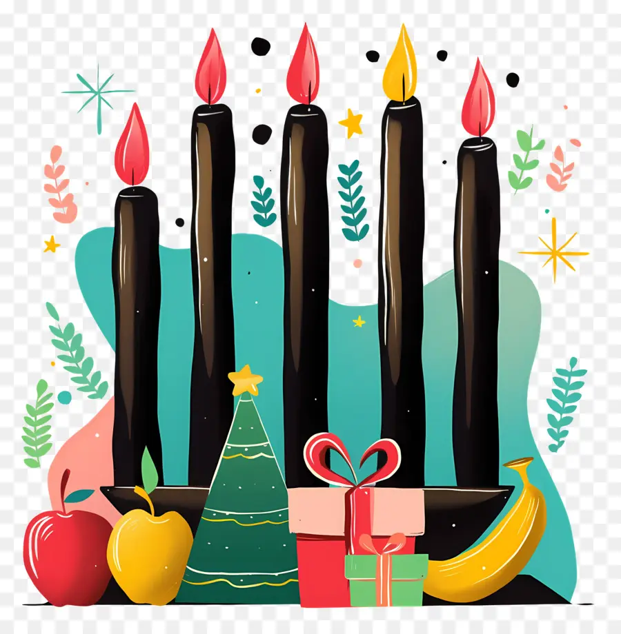 Joyeux Kwanzaa，Bougies Noires PNG