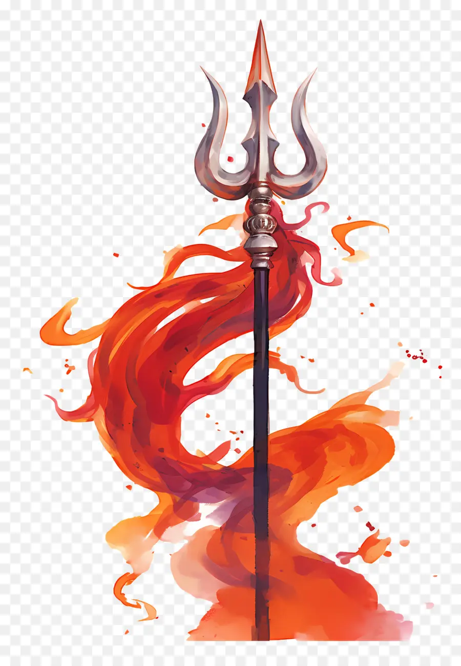 Maha Shivaratri，Trident Avec Des Flammes PNG