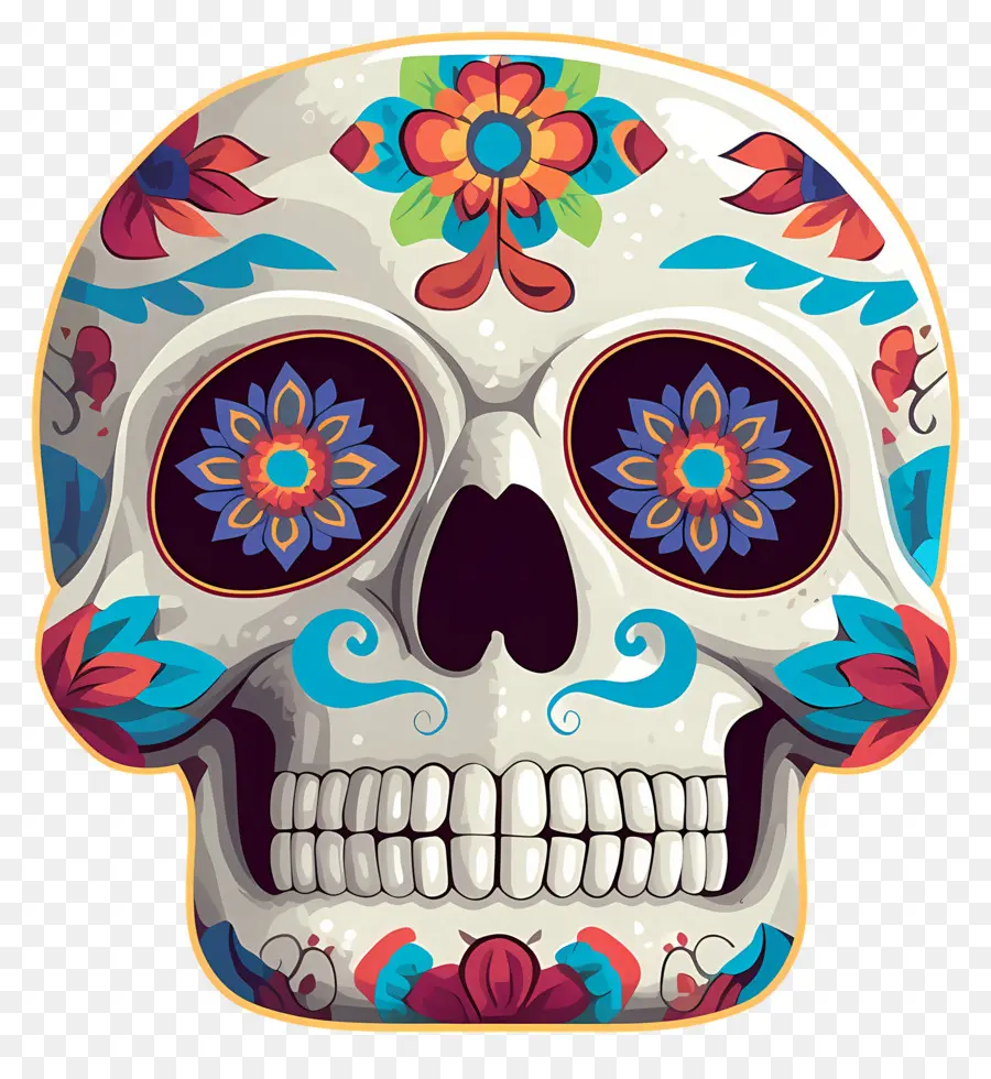 Crâne Mexicain，Crâne Décoré PNG