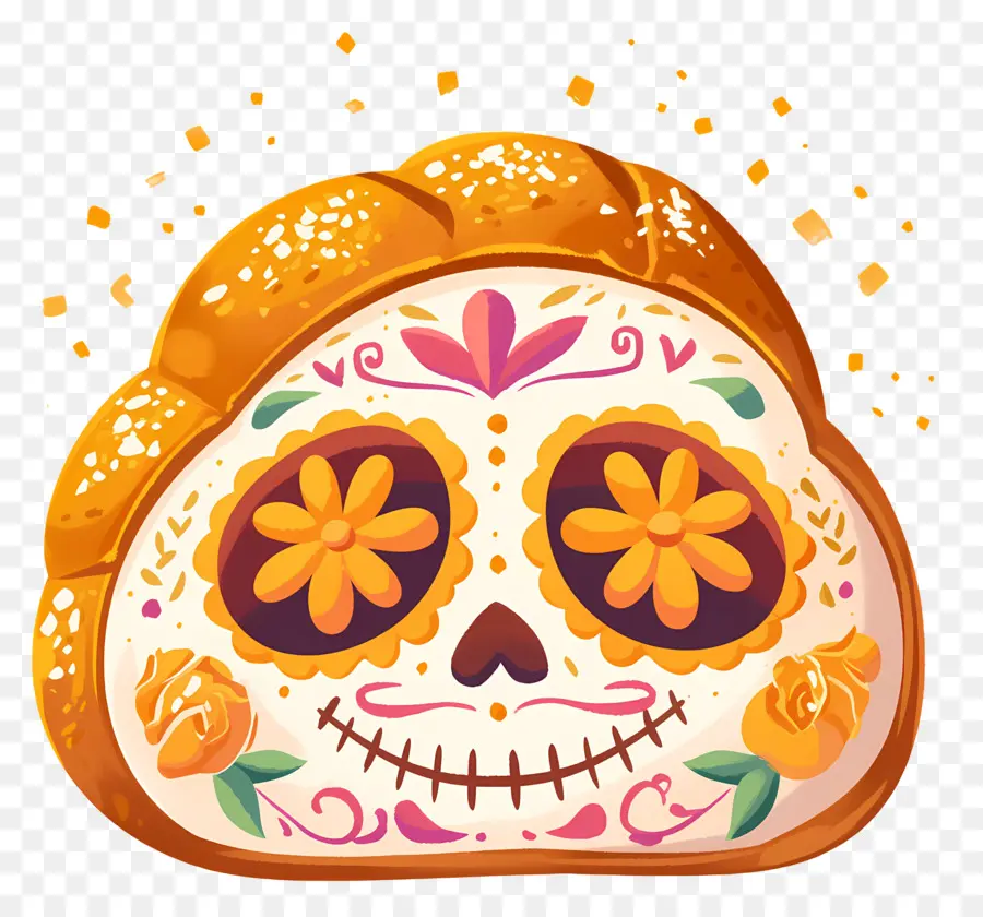 Pan De Muerto，Pain Décoré PNG