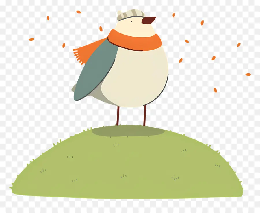 Oiseau De Dessin Animé，Oiseau Avec Foulard PNG