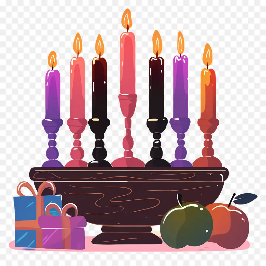 Joyeux Kwanzaa，Bougies Colorées PNG