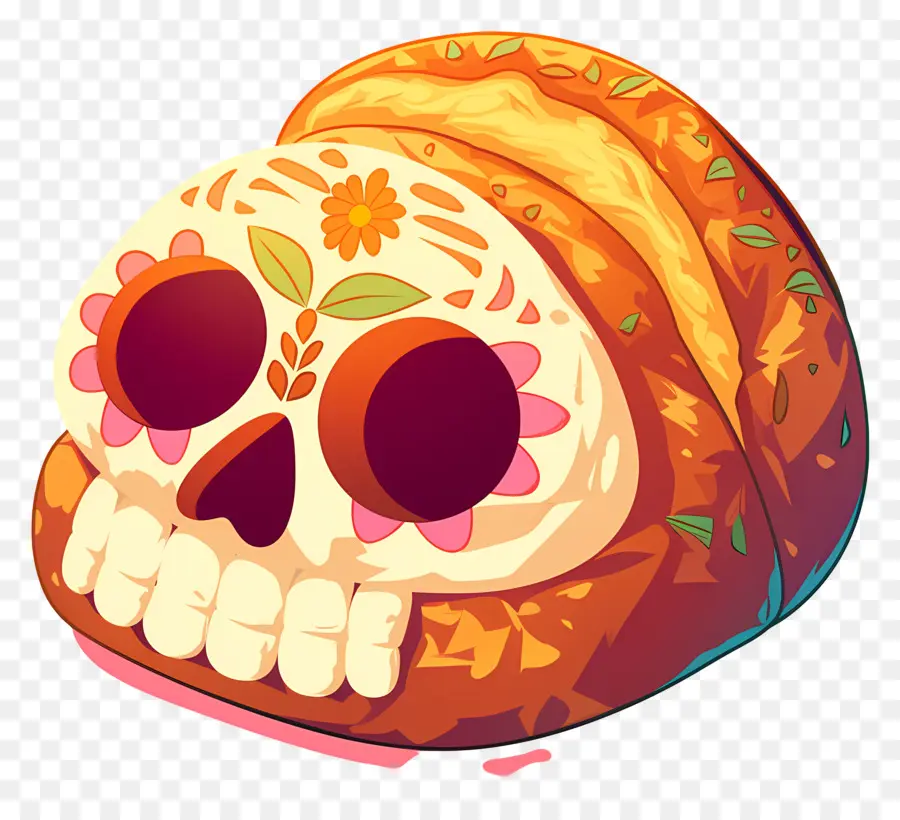 Pan De Muerto，Pain Décoré PNG