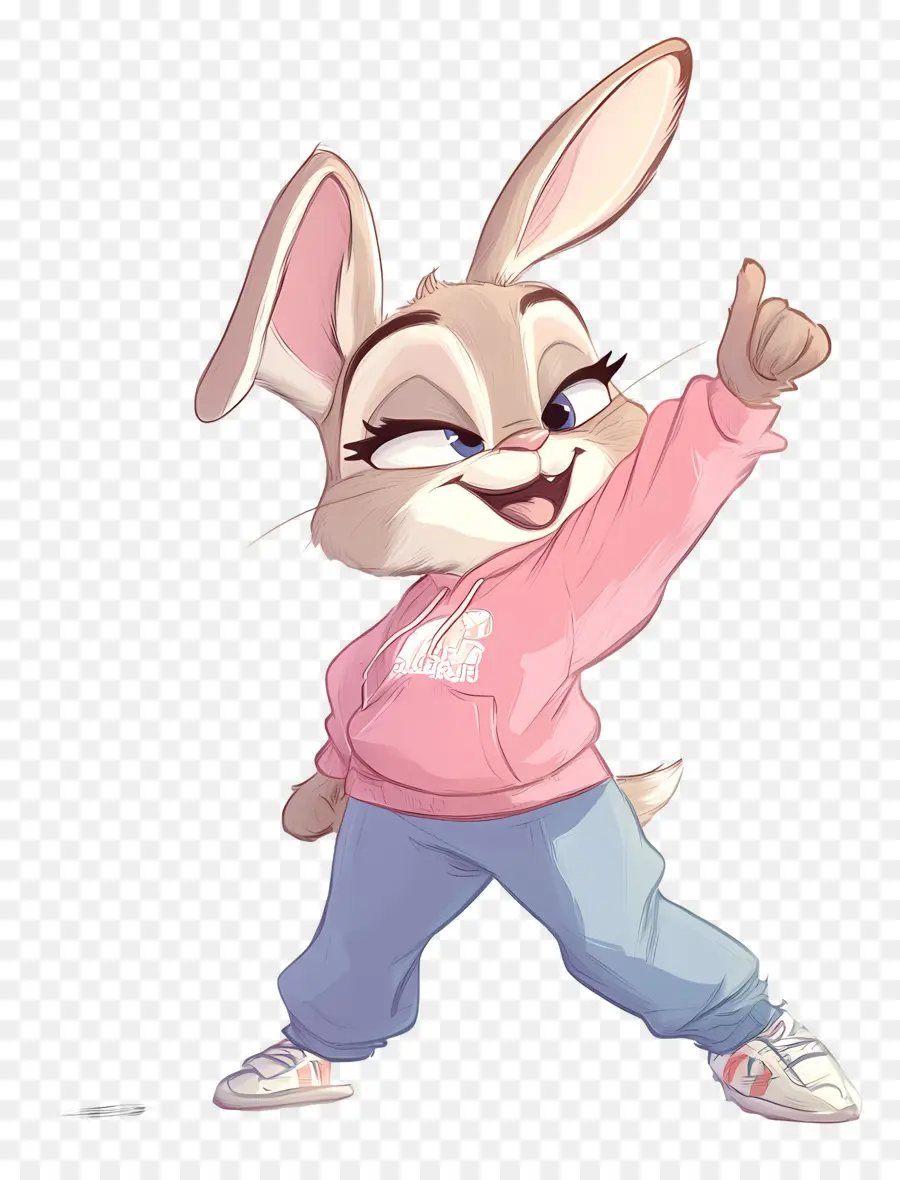 Judy Hopps，Lapin De Dessin Animé En Sweat à Capuche Rose PNG