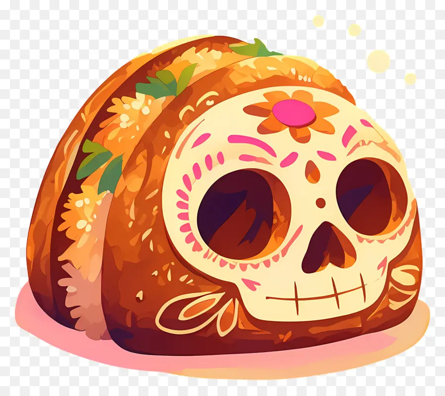 Pan De Muerto，Pain Décoré PNG