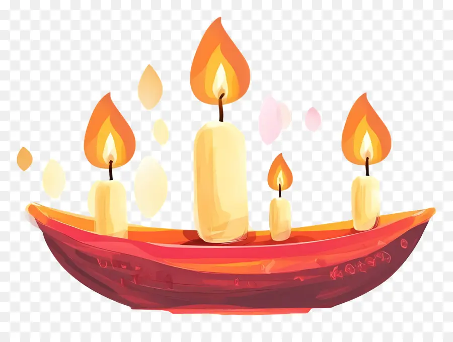 Karthika Purnima，Bateau Décoratif Avec Bougies PNG