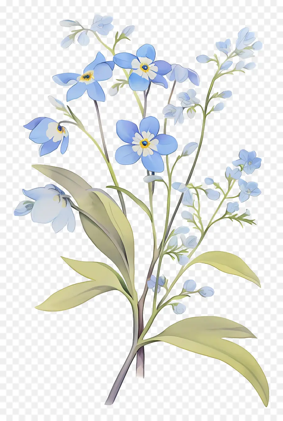 Ne M'oublie Pas Fleur，Fleurs Bleues PNG