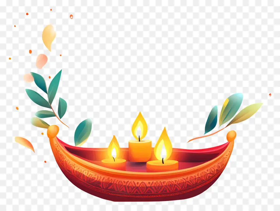 Karthika Purnima，Diya Décoratif PNG