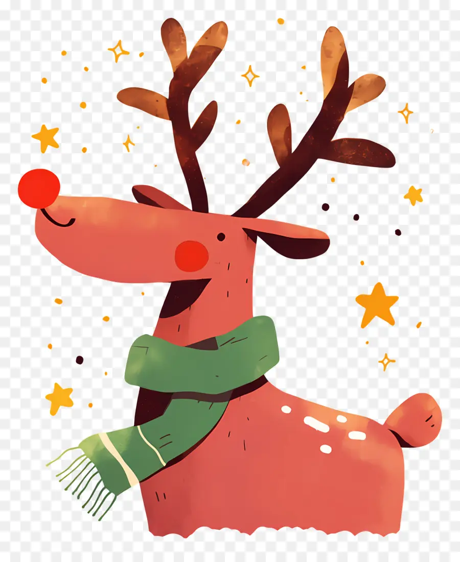 Cerf De Noël，Renne Avec Bonnet De Noel PNG