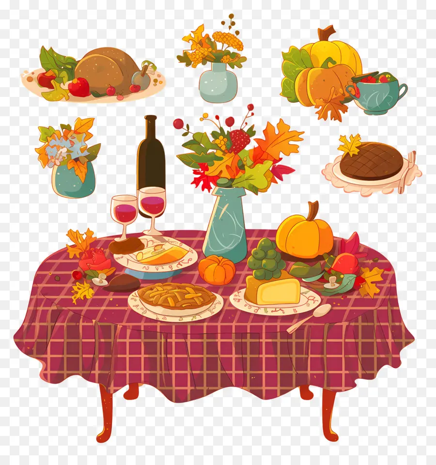 Table De Thanksgiving，Dîner De Thanksgiving PNG