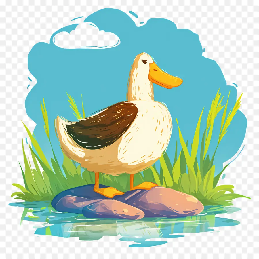 Canard De Dessin Animé，étang PNG