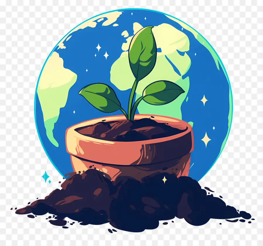 Planète Verte，Plante En Pot PNG