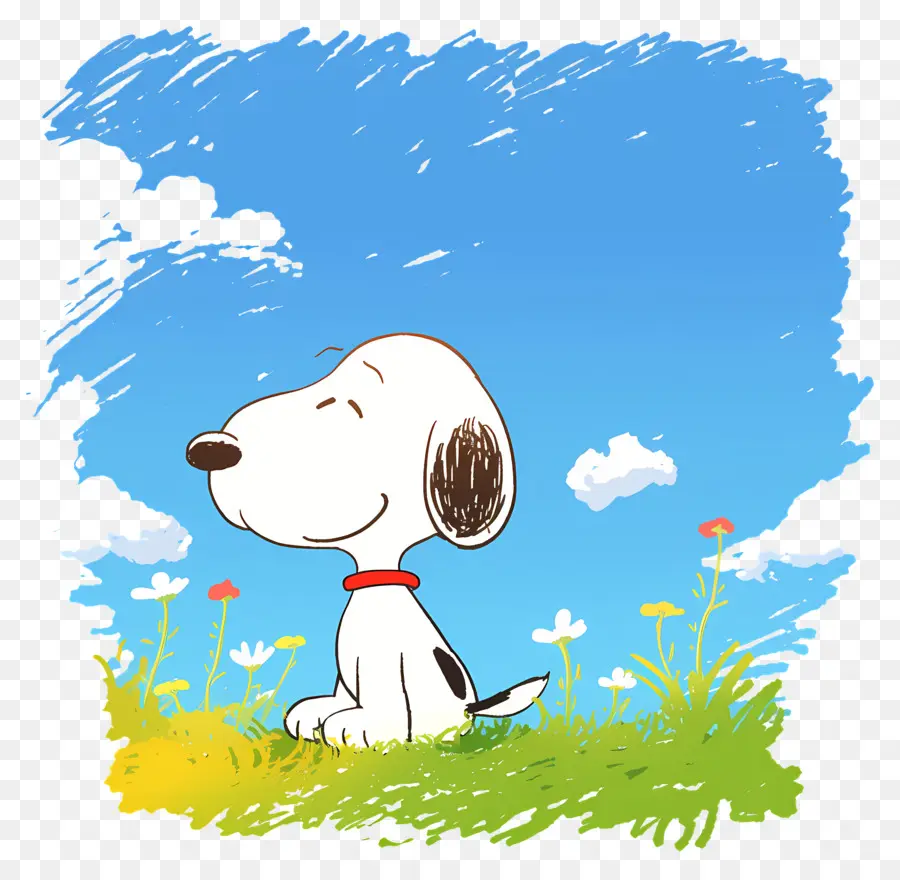 Printemps Snoopy，Chien De Dessin Animé PNG