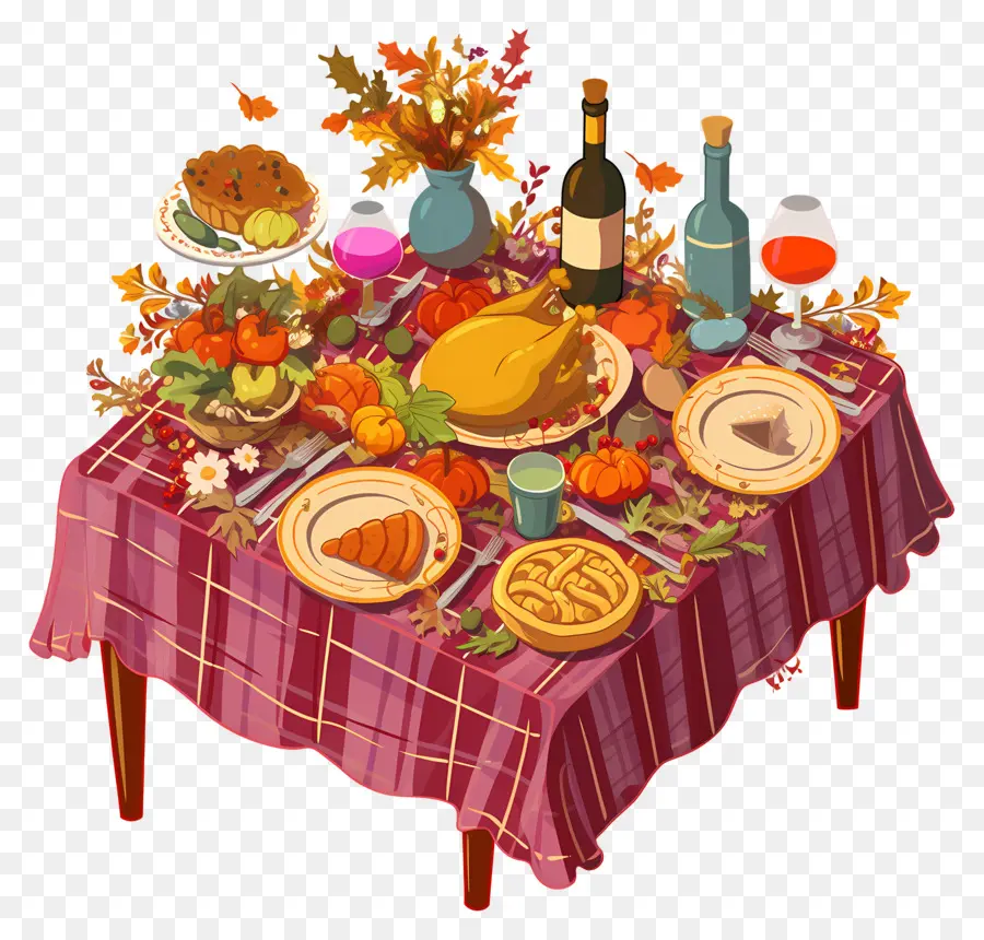 Table De Thanksgiving，Dîner De Thanksgiving PNG