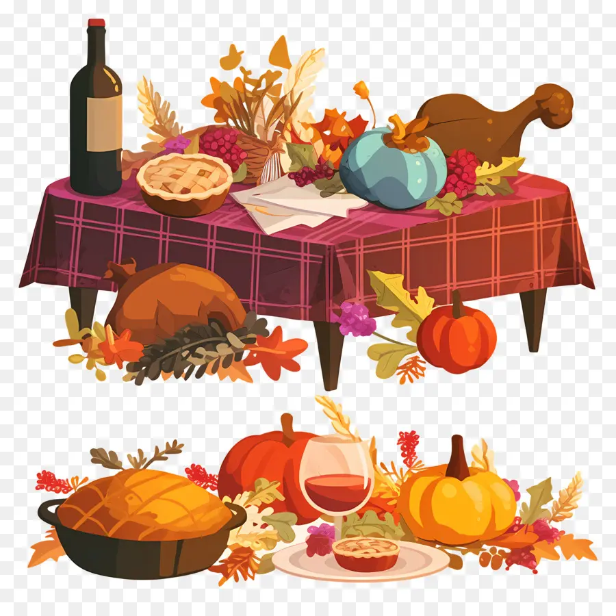 Table De Thanksgiving，Dîner De Thanksgiving PNG