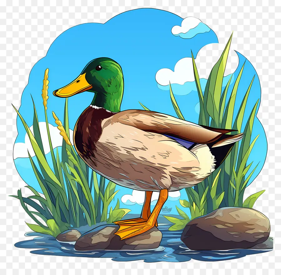 Canard De Dessin Animé，étang PNG