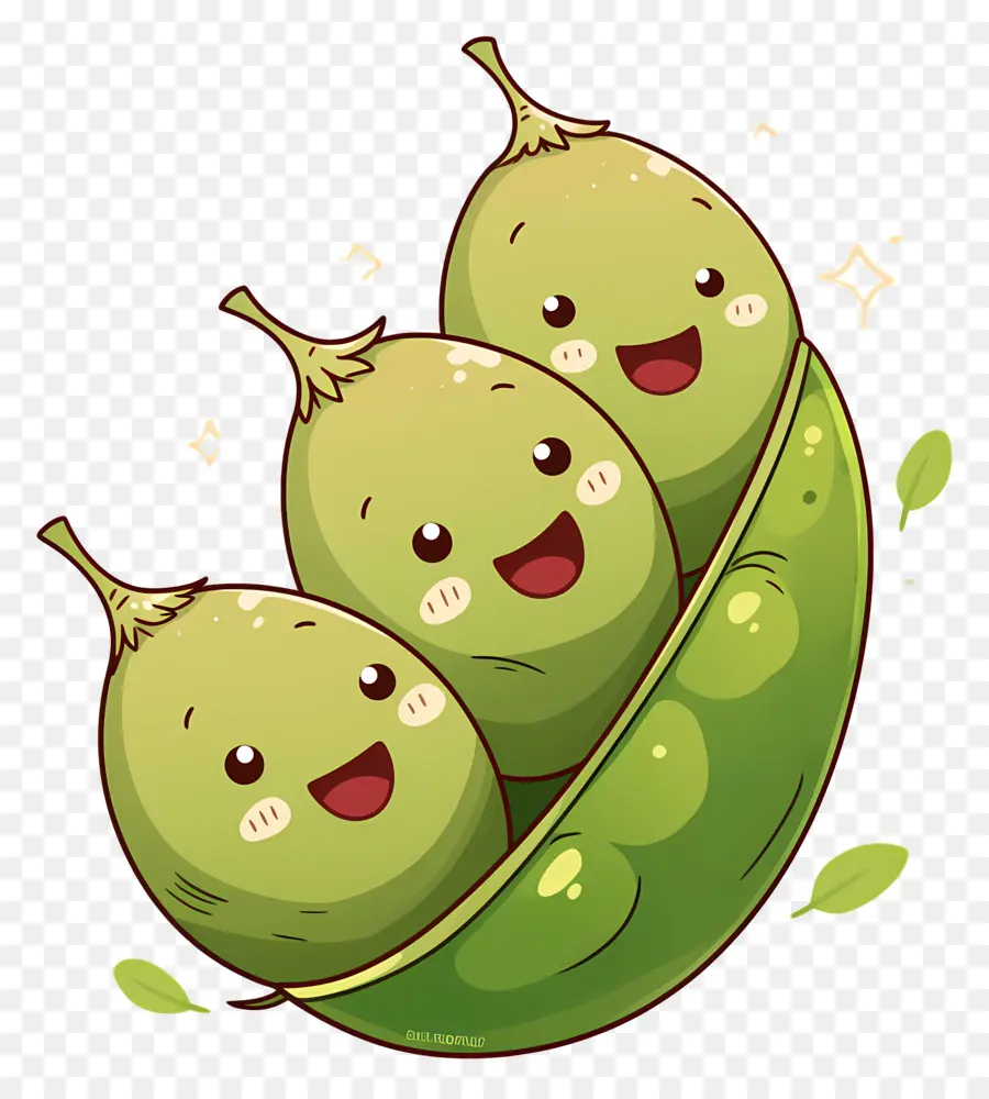 Pois Kawaii，Petits Pois Mignons PNG