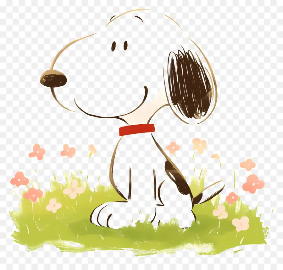 Printemps Snoopy，Dessin Animé Chien Séance PNG