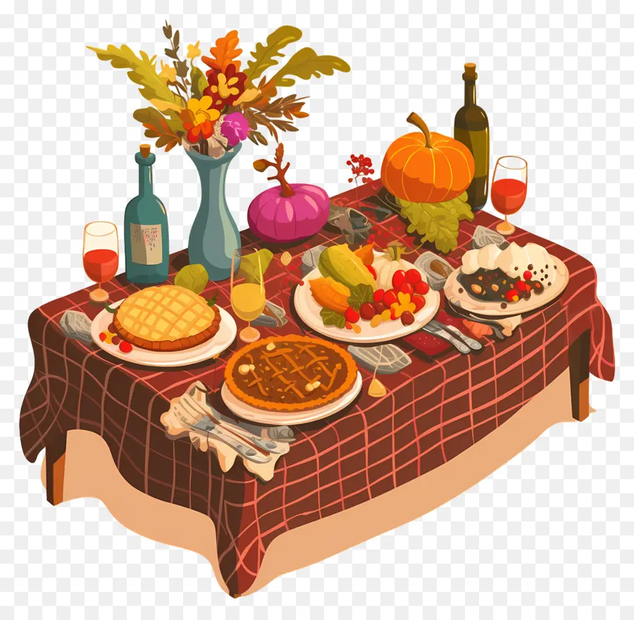 Table De Thanksgiving，Dîner De Thanksgiving PNG