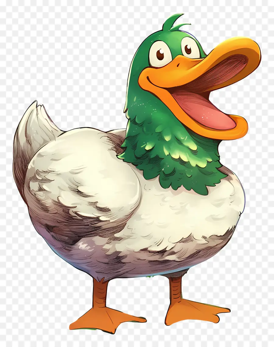 Canard De Dessin Animé，Canard Heureux PNG