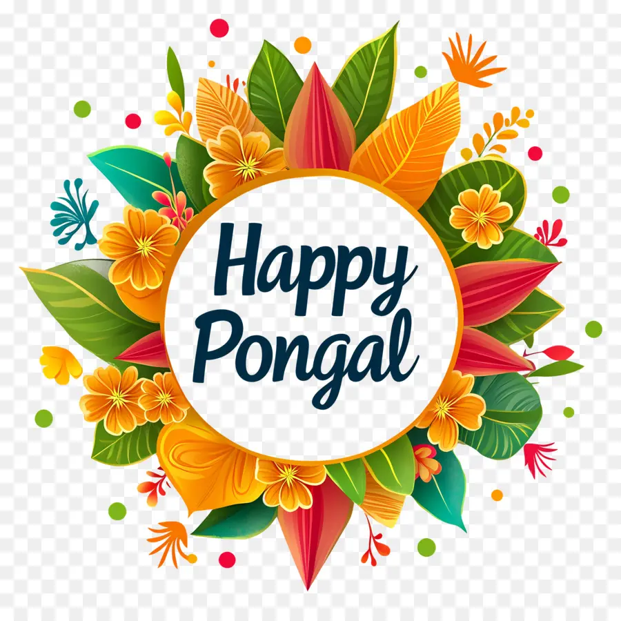 Joyeux Pongal，Couronne Florale PNG