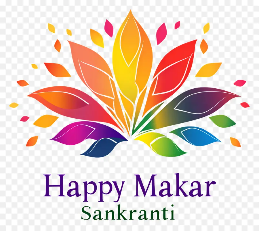 Joyeux Makara Sankranti，Feuilles Colorées PNG