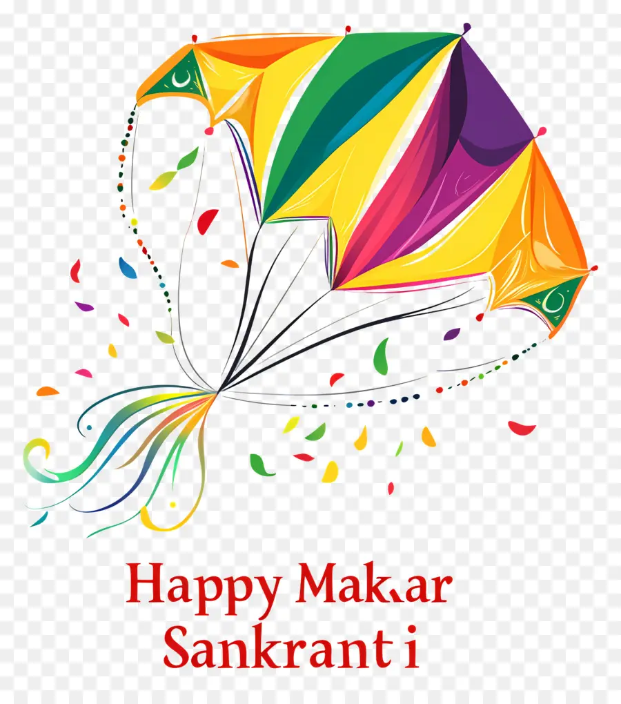 Makar Sankranti，Cerf Volant Coloré PNG