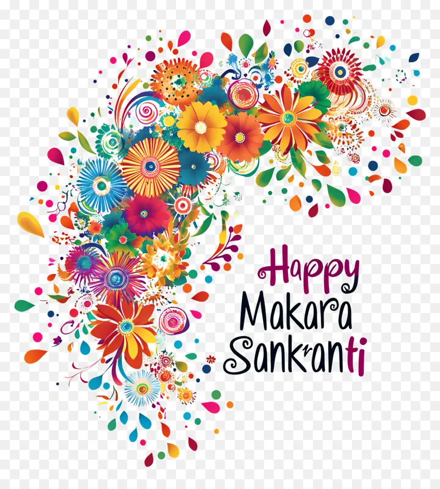 Makar Sankranti，Conception Florale PNG