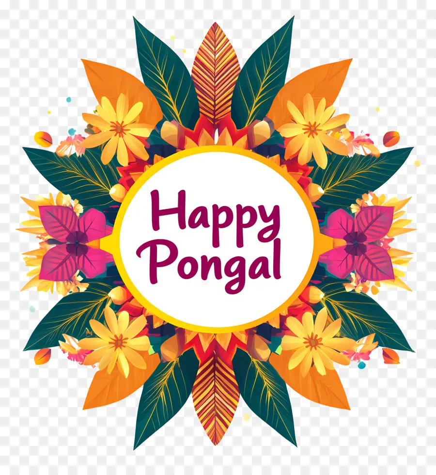 Joyeux Pongal，Mandala Floral PNG