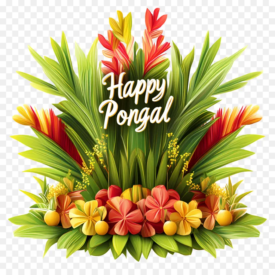 Joyeux Pongal，Composition Florale PNG