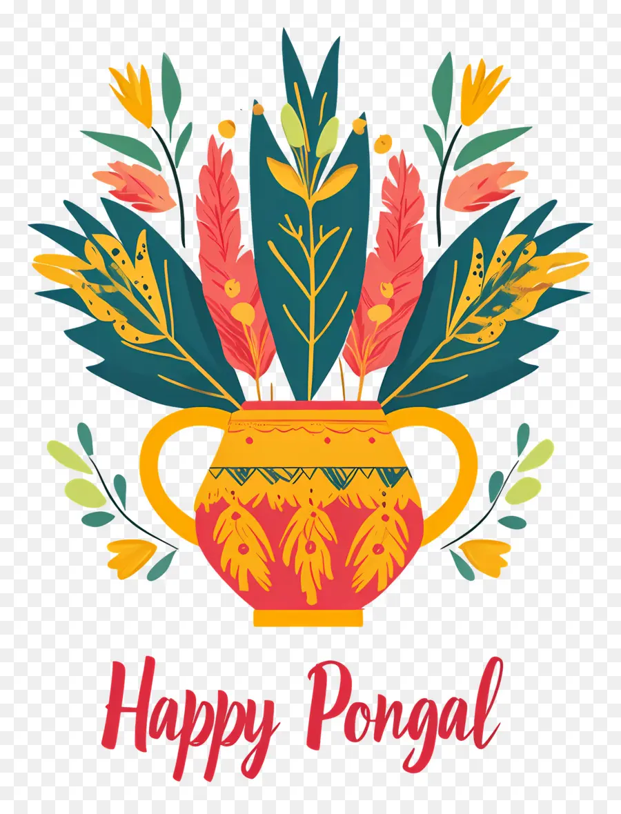 Joyeux Pongal，Vase Décoratif PNG