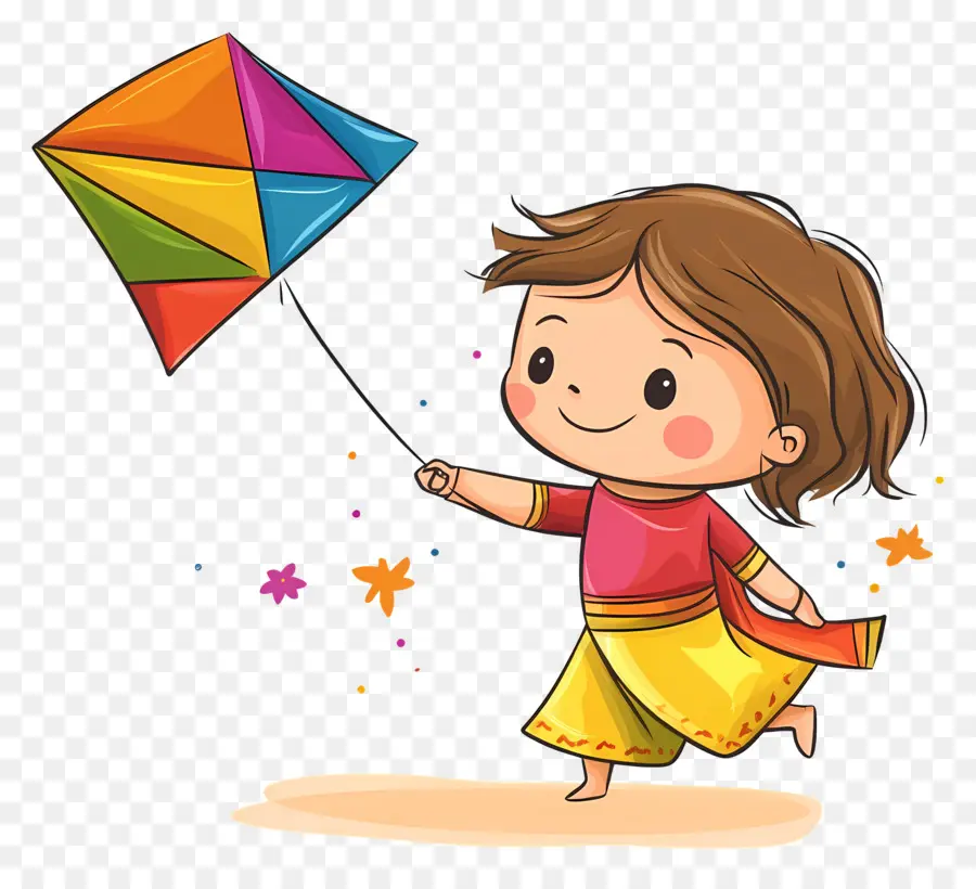 Joyeux Makar Sankranti，Enfant Avec Cerf Volant PNG