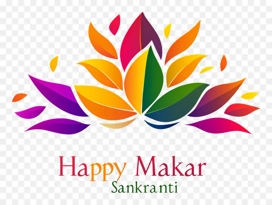 Joyeux Makara Sankranti，Feuilles Colorées PNG