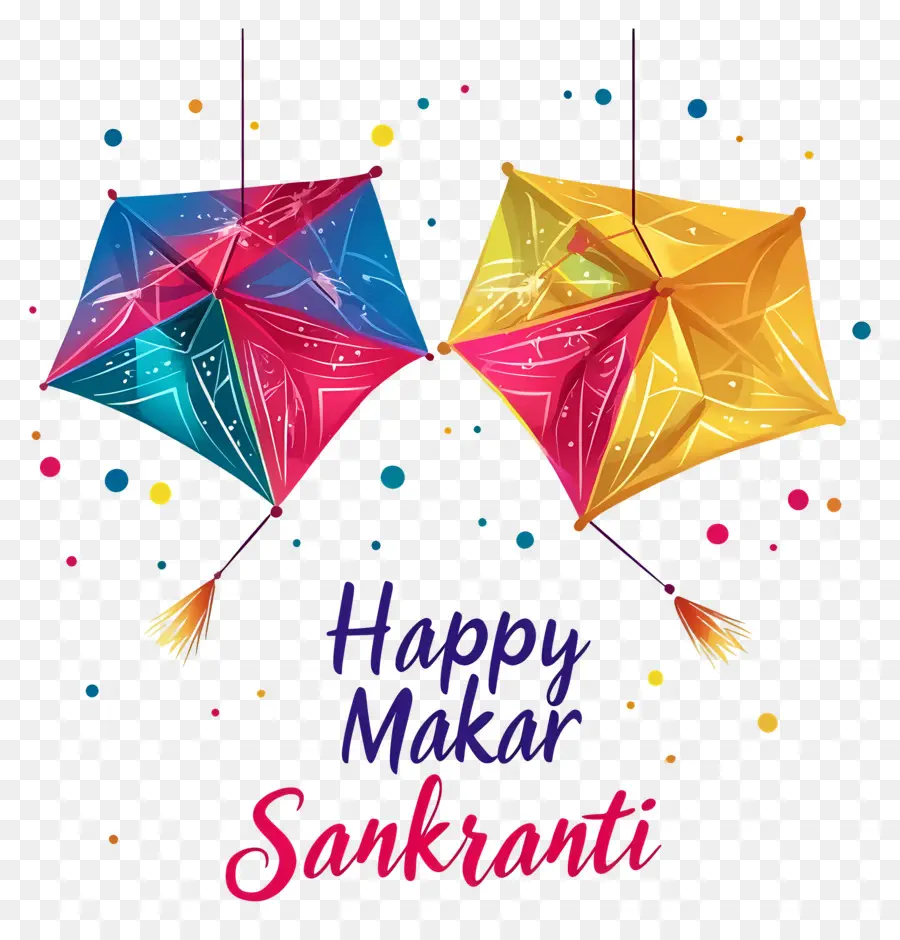 Makar Sankranti，Cerfs Volants Colorés PNG