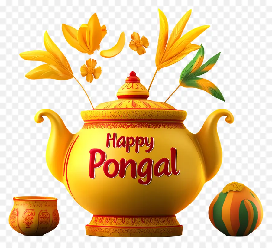 Joyeux Pongal，Pot Jaune PNG