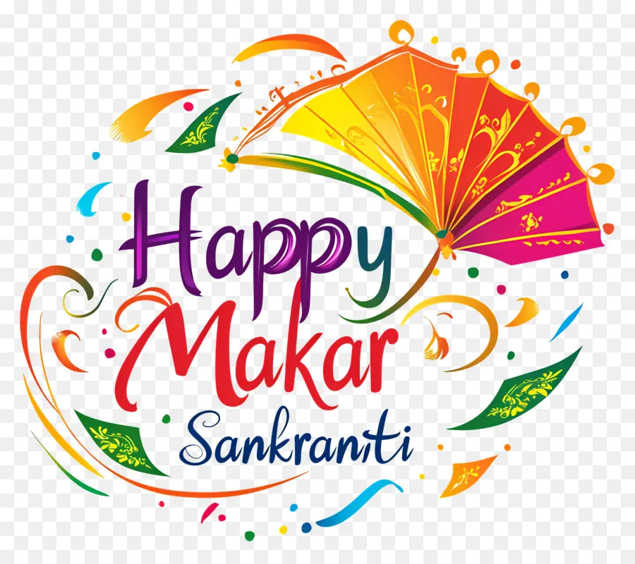 Joyeux Makara Sankranti，Parapluie Coloré PNG