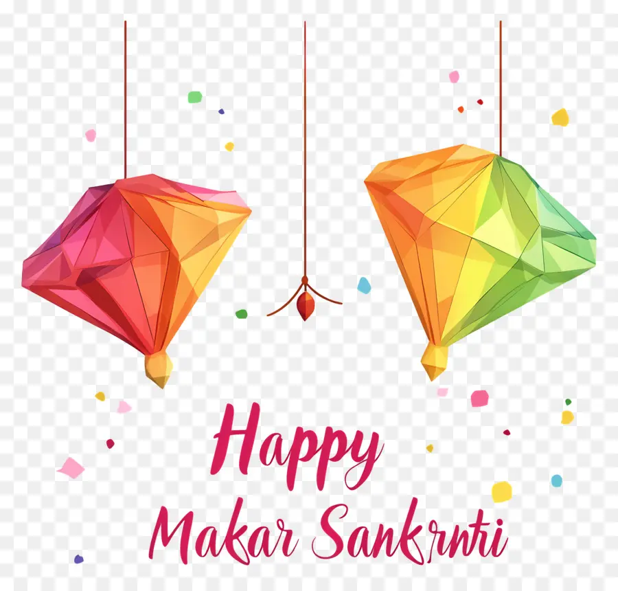 Makar Sankranti，Cerfs Volants Colorés PNG