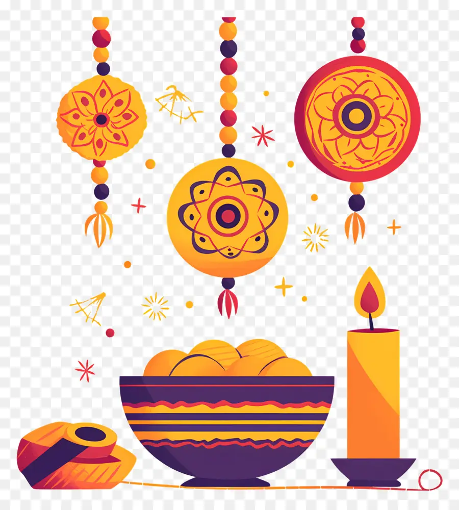 Raksha Bandhan，Bol Avec Bougie PNG