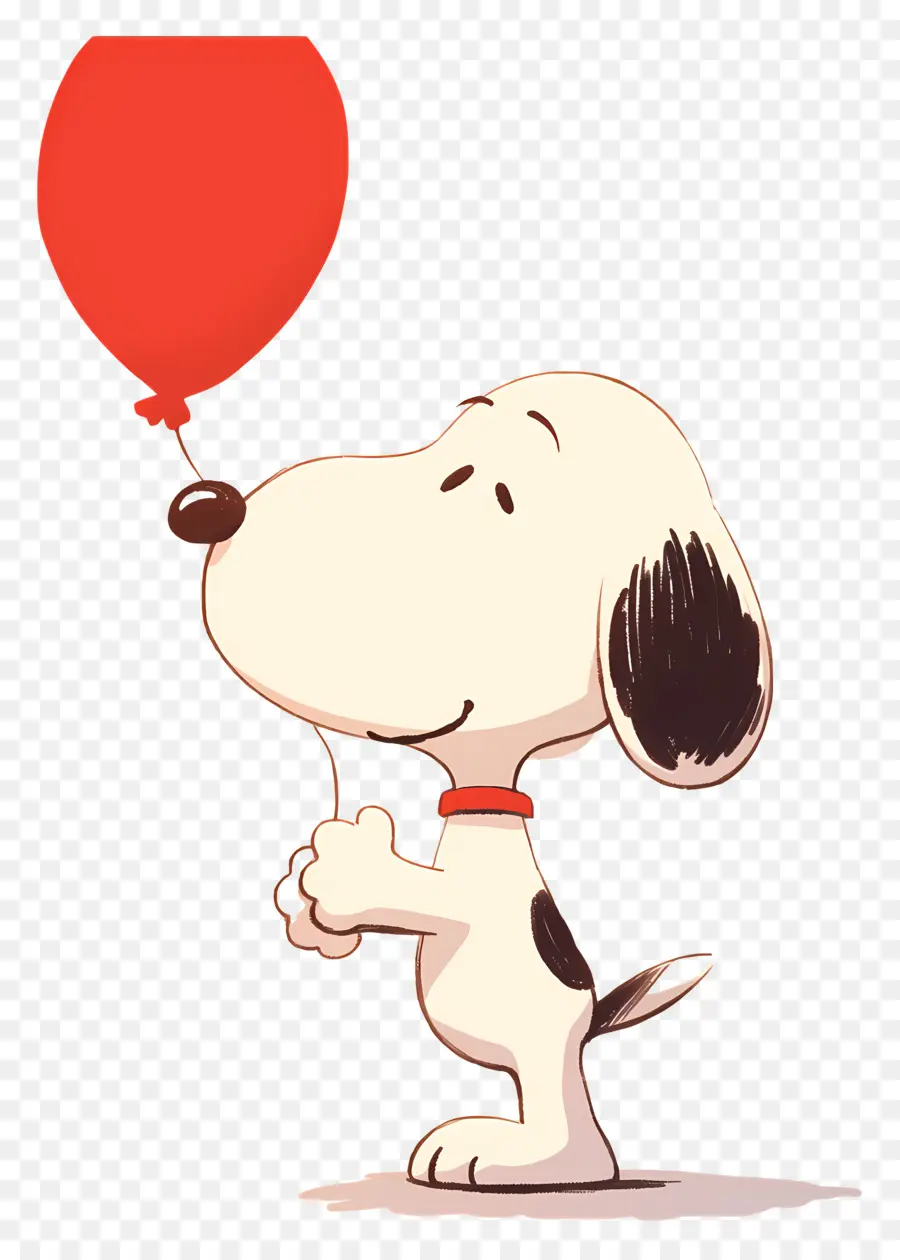 Snoopy Tenant Un Ballon，Chien De Dessin Animé Avec Ballon PNG