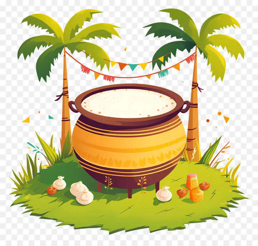 Pot Pongal，Pot Avec Du Lait PNG