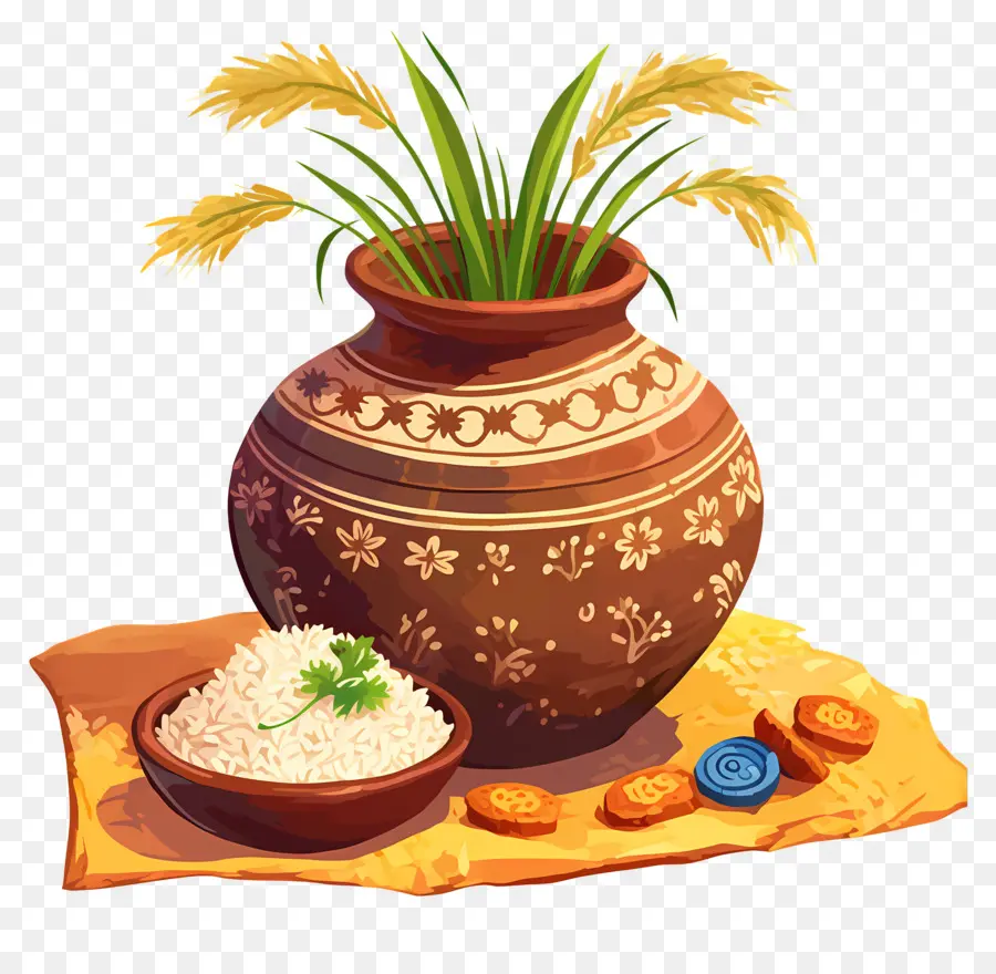 Pot Pongal，Pot De Riz PNG