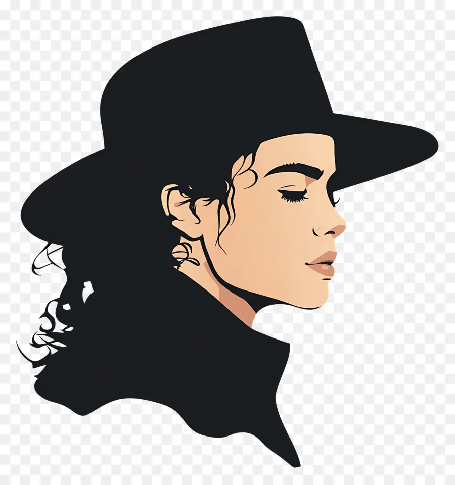 Michael Jackson，Profil Avec Chapeau PNG