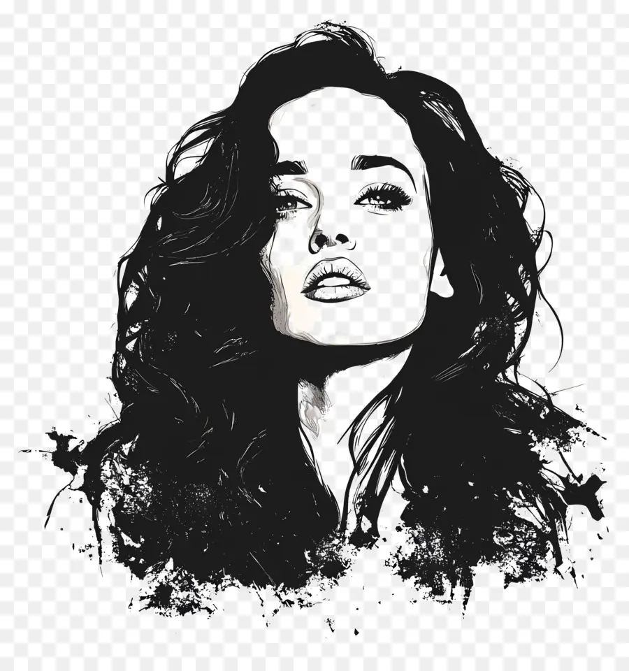 Katy Perry，Portrait Noir Et Blanc PNG