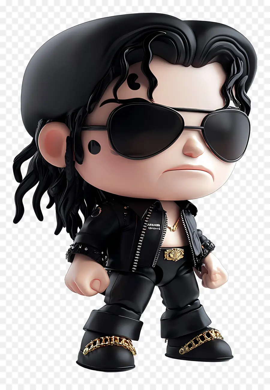 Michael Jackson，Personnage Chibi Avec Des Lunettes De Soleil PNG