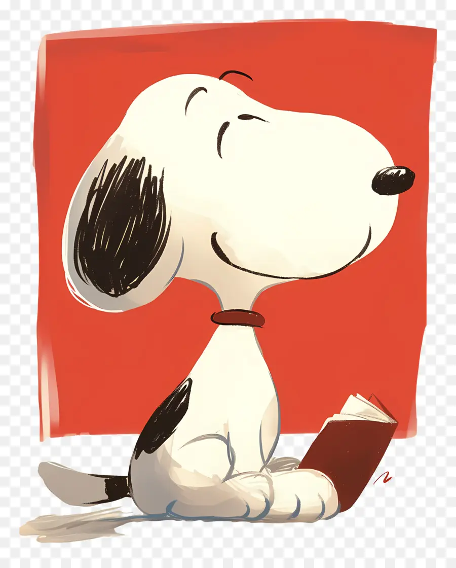 Livre De Lecture Snoopy，Chien De Dessin Animé Avec Livre PNG