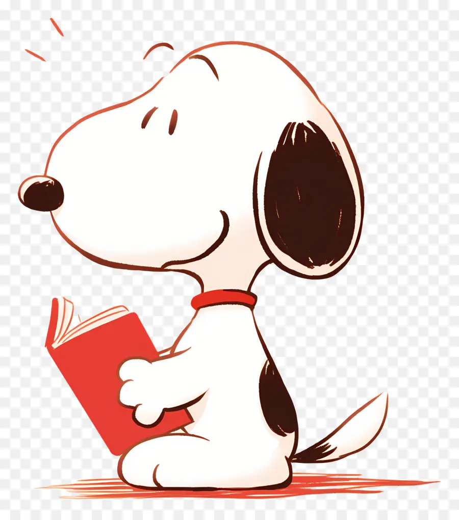 Livre De Lecture Snoopy，Chien Avec Livre PNG