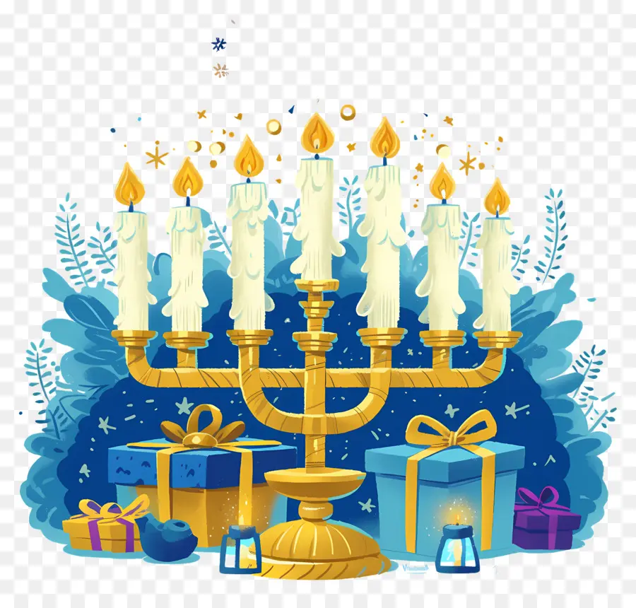 Joyeux Hanoukka，Hanoukka Menorah PNG